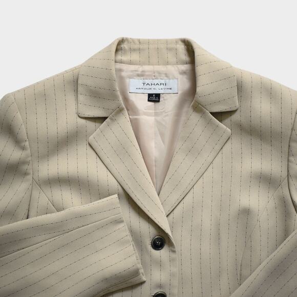 TAHARI ASL Pinstripe Blazer & Skirt Suit Set Size 8 - Picture 5 of 7